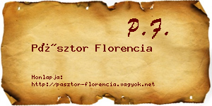 Pásztor Florencia névjegykártya